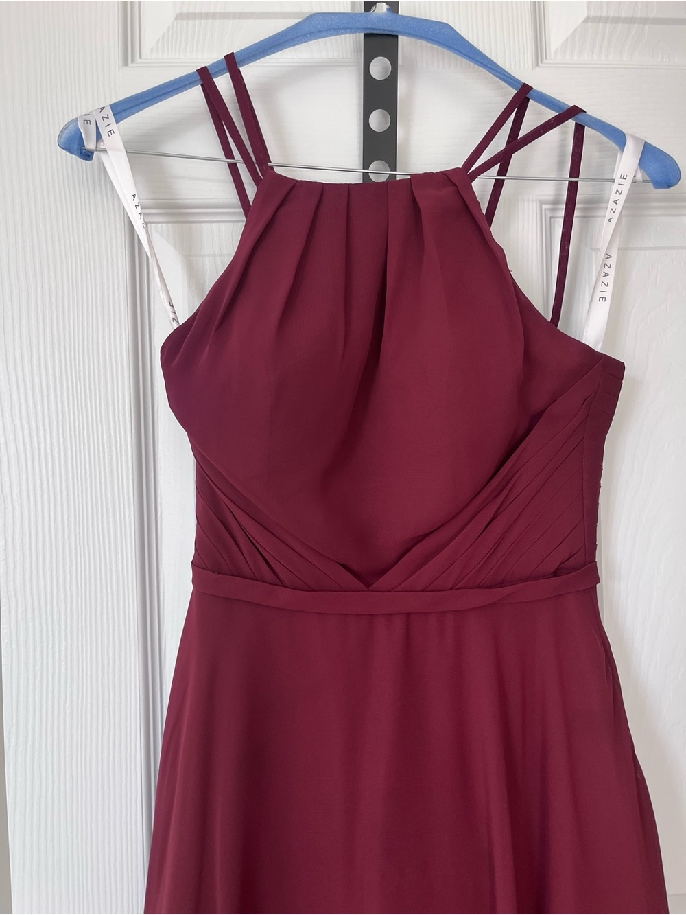 Azazie Wine High-Neck Maxi Dress